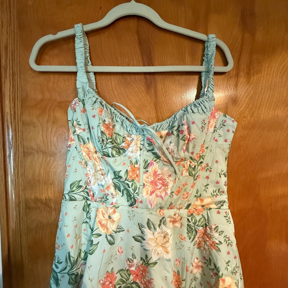 House of CB Sabrina Light Jade Floral Dress